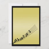 Invitation Glitzy Gold Music Notes Anniversaire (Dos)