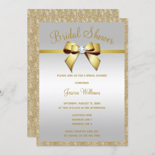 Invitation Glitzy Gold Parties scintillant & Fête des mariées