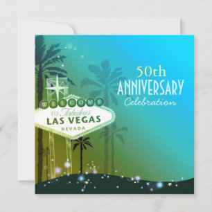 Invitation Glitzy Las Vegas 50e anniversaire de Mariage