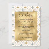 Invitation Glitzy Mermaid Blue Gold Sparkle (Devant)