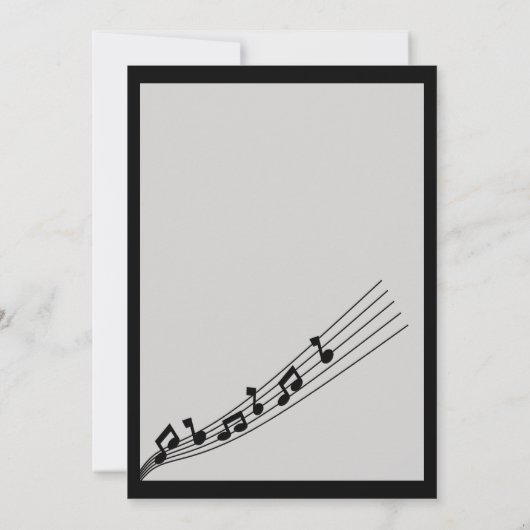 Invitation Glitzy Music Note & Microphone Karaoke Anniversday (Dos)