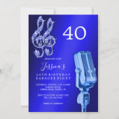 Invitation Glitzy Music Note & Microphone Karaoke Anniversday (Devant)