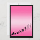 Invitation Glitzy Pink Music Notes Anniversaire (Dos)