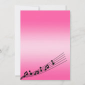 Invitation Glitzy Pink Music Notes Anniversaire (Dos)
