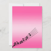 Invitation Glitzy Pink Music Notes & Micro Karaoke Anniversda (Dos)