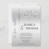 Invitation Glitzy Posh 25e anniversaire du Mariage d'argent (Devant)