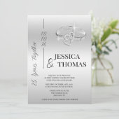 Invitation Glitzy Posh 25e anniversaire du Mariage d'argent (Debout devant)