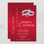 Invitation Glitzy Posh, 40e anniversaire du Mariage de Ruby (Devant / Derrière)