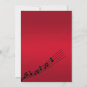 Invitation Glitzy Red Music Notes Anniversaire (Dos)