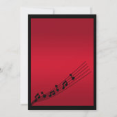 Invitation Glitzy Red Music Notes Anniversaire (Dos)