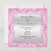 Invitation Glitzy Stilettos, Diamants & Damask Fabuleux 50 (Dos)
