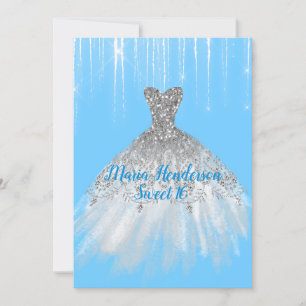 Invitation Glitzy Winter Theme Sweet 16 Anniversaire Invitati