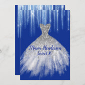 Invitation Glitzy Winter Theme Sweet 16 Anniversaire Invitati (Devant / Derrière)