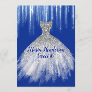 Invitation Glitzy Winter Theme Sweet 16 Anniversaire Invitati