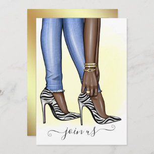 Invitation Glitzy Zebra Fashionista