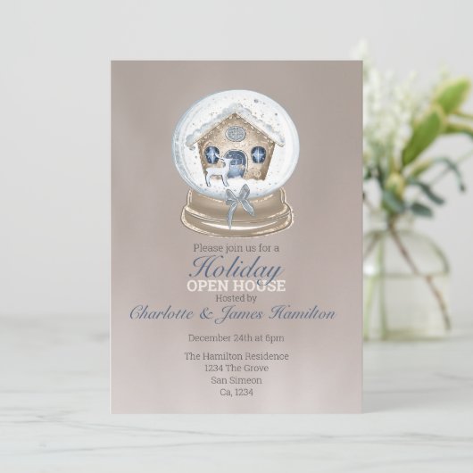 Invitation Globe des neiges de Noël (Debout devant)