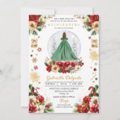 Invitation Globe des neiges de Noël Princesse Quinceañera hiv (Devant)