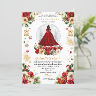 Invitation Globe des neiges de Noël Princesse Quinceañera hiv