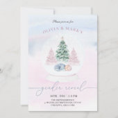 Invitation Globe des neiges de Noël Révélation de genre hiver (Devant)