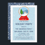 Invitation Globe des neiges de Snowman Illustration de vacanc<br><div class="desc">Cette adorable et moderne invitation aux vacances est idéale pour la saison des fêtes. Il présente une illustration de biscuits faits à la main en rouge, bleu et vert sur un arrière - plan bleu pastel avec des flocons de neige tombants blancs sur le dos sont similaires flocons de neige...</div>