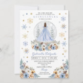 Invitation Globe des neiges Princess Winter Wonderland Quince (Devant)