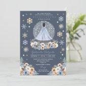 Invitation Globe des neiges Princess Winter Wonderland Quince (Debout devant)
