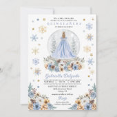 Invitation Globe des neiges Princess Winter Wonderland Quince (Devant)