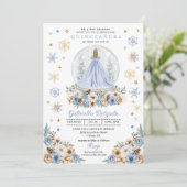 Invitation Globe des neiges Princess Winter Wonderland Quince (Debout devant)