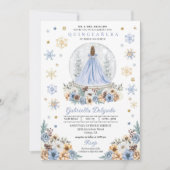 Invitation Globe des neiges Princess Winter Wonderland Quince (Devant)