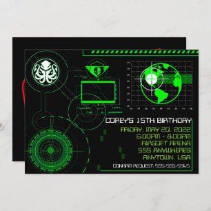 Invitation Globe militaire d'invitation d'Airsoft 5x7 de