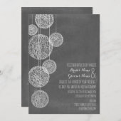 Invitation Globes de ficelle inspirés par tableau épousant (Devant / Derrière)