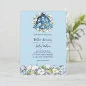 Invitation Gloire du matin Celtic Blue Triquetra Handfasting (Debout devant)