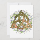 Invitation Gloire du matin Celtic Orange Triquetra Handfastin (Dos)