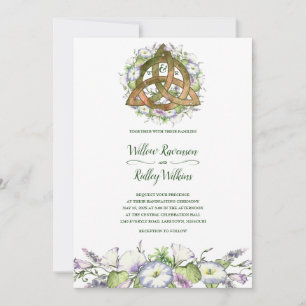 Invitation Gloire du matin Celtic Orange Triquetra Handfastin