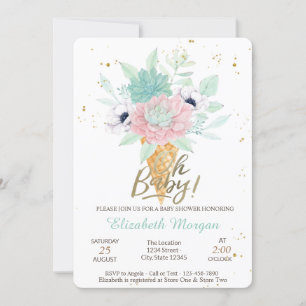 Invitation Glorieuses plantes grasses glace Oh Bébé Shower d'