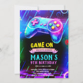 Invitation Glow game night party invite (Devant)