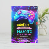Invitation Glow game night party invite (Debout devant)