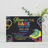 Invitation Glow In Dark Roller Patinage Anniversaire Invitati (Debout devant)