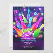 Invitation Glow in the Dark Bowling Bowl Anniversaire (Devant)