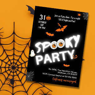 Invitation Glow in the Dark Style chauves-souris Éffrayantes 