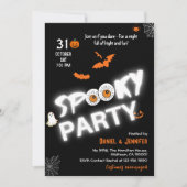 Invitation Glow-in-the-Dark Style Spooky bats ghost Halloween (Devant)