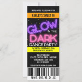 Invitation Glow in the Dark Sweet 16 Party (Devant)