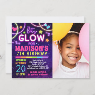 Invitation Glow Party Anniversaire Rainbow Photo