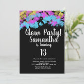 Invitation Glow Party Neon Art Anniversaire fête Abstraite (Debout devant)