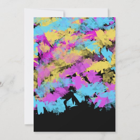 Invitation Glow Party Neon Art Anniversaire fête Abstraite (Dos)