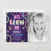 Invitation Glow Party Neon Dance Disco Anniversaire Invitatio (Devant)