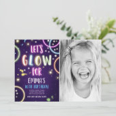 Invitation Glow Party Neon Dance Disco Anniversaire Invitatio (Debout devant)