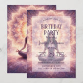 Invitation Glowing Mandala Meditation Woman Custom Name       (Devant / Derrière)