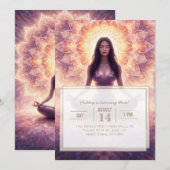 Invitation Glowing Mandala Meditation Woman Custom Name       (Devant / Derrière)