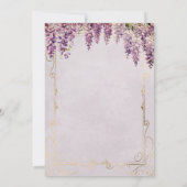 Invitation Glycine à l'aquarelle sur mariage lavande (Dos)